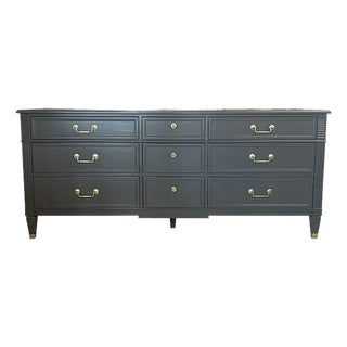 1900-1909 74" Finished 9 Drawer Kindel Vintage Dresser For Sale