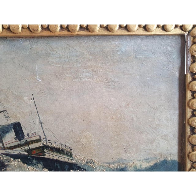 J. Pedoussot, Luxor by Heavy Sea, Oil on Wood, Framed For Sale - Image 8 of 12