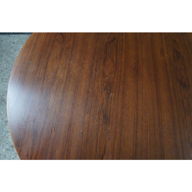 Wood 1980s Otmar Danish Scandinavian Modern Teak Round Extendable Dining Table MCM For Sale - Image 7 of 13