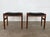 A matched pair of solid teak stools with black leatherette upholstered seat pads, Danish workshop cabinetmaker, 1960s. The...