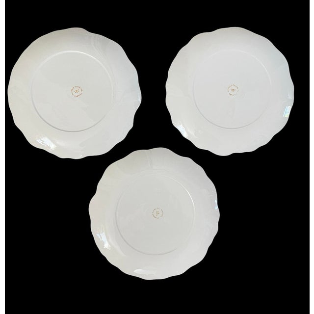 Mid-Century Modern 7 VTG Dorothy C. Thorpe MCM Embossed Magnolia Dot5 White Dinner Plates For Sale - Image 3 of 7