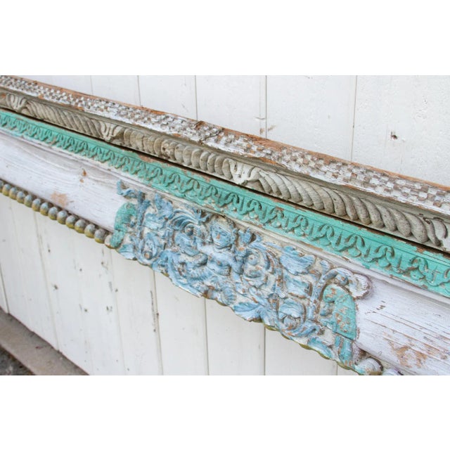 Antique Painted Tamul Nadu Architectural Beam For Sale In Los Angeles - Image 6 of 12