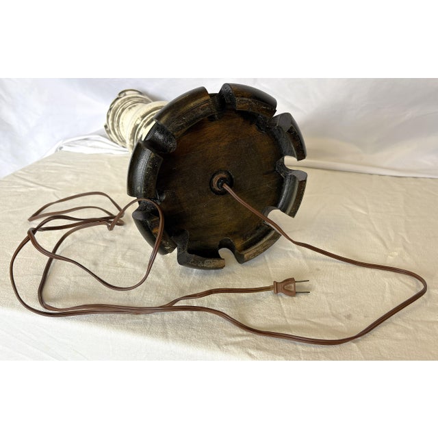 Vintage Chinese Glazed Pottery Gu-Form Lamp Circa 1970's For Sale - Image 12 of 15