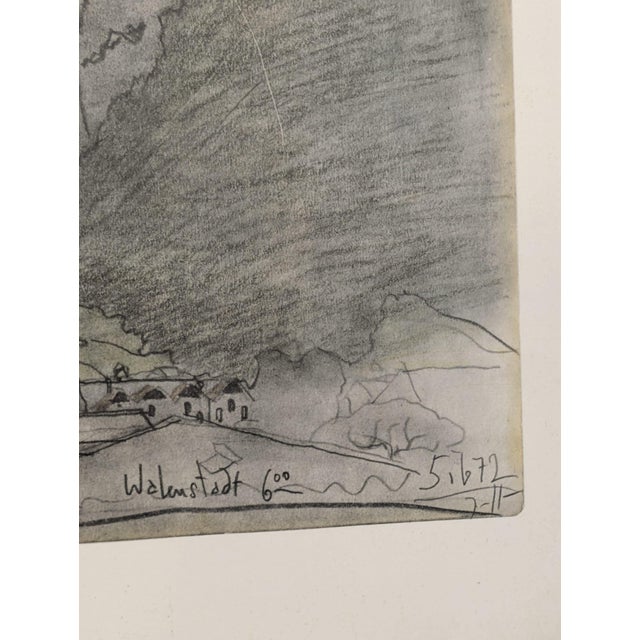 Walenstadt in Switzerland at the Foot of the Mountains, 1960s, Lithograph For Sale - Image 10 of 11