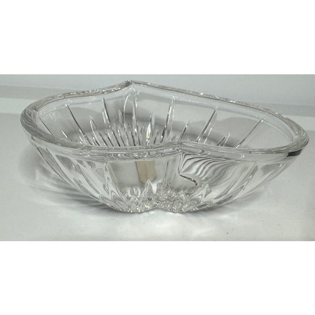 Glass Vintage German Bleikristall Lead Crystal Heart Dish – Cut Crystal Trinket Bowl For Sale - Image 7 of 8