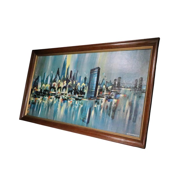 Large Vintage Nyc Skyline Print by Edgar Stareck For Sale In New York - Image 6 of 12