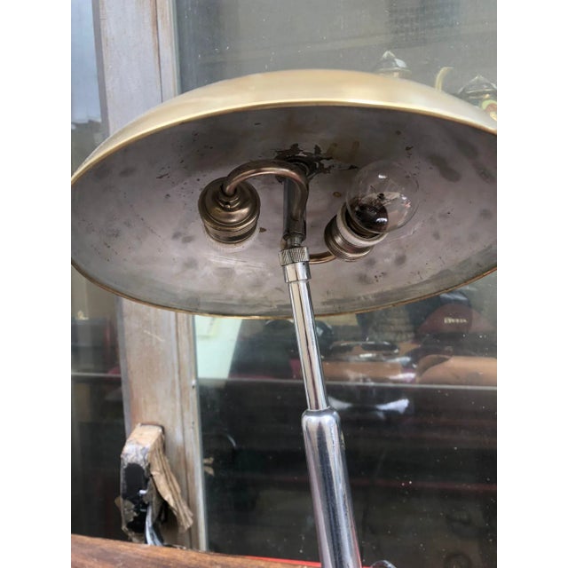 Modern Chrome and Brass Table Lamp by Giovanni Michelucci For Sale - Image 6 of 11