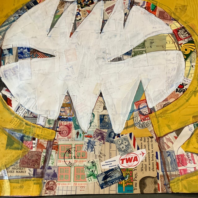 Abstract 1980’s Original Wayne Cunningham Abstract Collage/Painting For Sale - Image 3 of 4