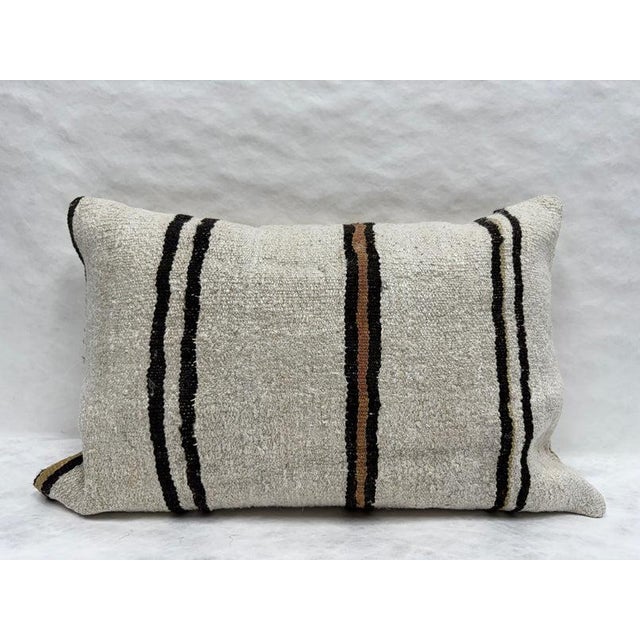 Turkish Hemp Pillow Cushion Natural Beige Brown Black Pillow Cushion Cover 16" x 24" #30239 Enhance your home decor with...