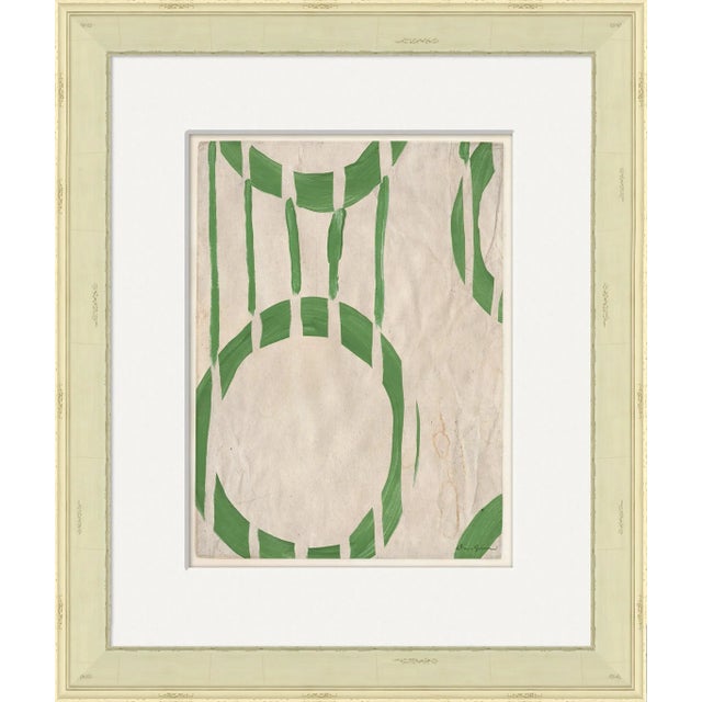 Illustration Circle Series - Green 3 by Dana Gibson, Framed Art Print For Sale - Image 3 of 3