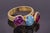 Multicolor 14k Gold Ring With Amethyst, Ruby and Topaz, Size 5 For Sale - Image 4 of 7