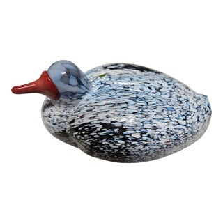 1970's Vintage Kosta Boda "Boda Birds" Art Glass Duck by Bertil Vallien For Sale