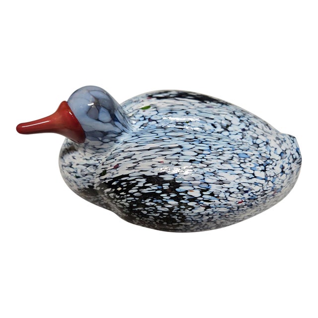 1970's Vintage Kosta Boda "Boda Birds" Art Glass Duck by Bertil Vallien For Sale