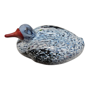 1970's Vintage Kosta Boda "Boda Birds" Art Glass Duck by Bertil Vallien