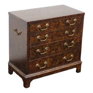 Hollywood Regency Small Wood Nightstand Side End Bedside Table For Sale