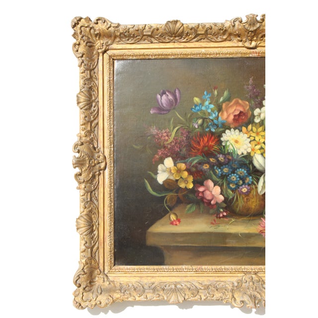 Italian 20th Century Italian Floral Painting For Sale - Image 3 of 12