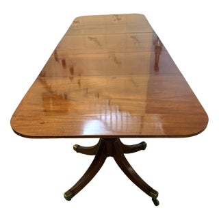 Antique Georgian Figured Mahogany 3-Pillar Extending Dining Table, 1800s For Sale