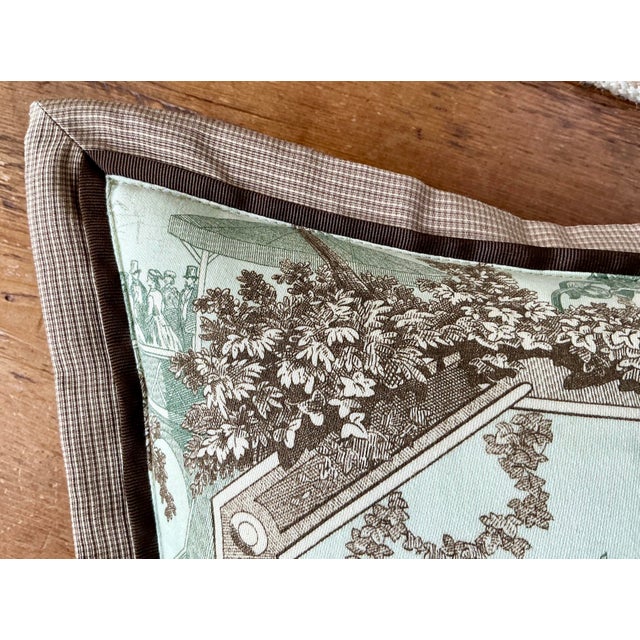 Kravet Equestrian “Gladiateur” Pillow With Double Flange Trim For Sale - Image 9 of 12