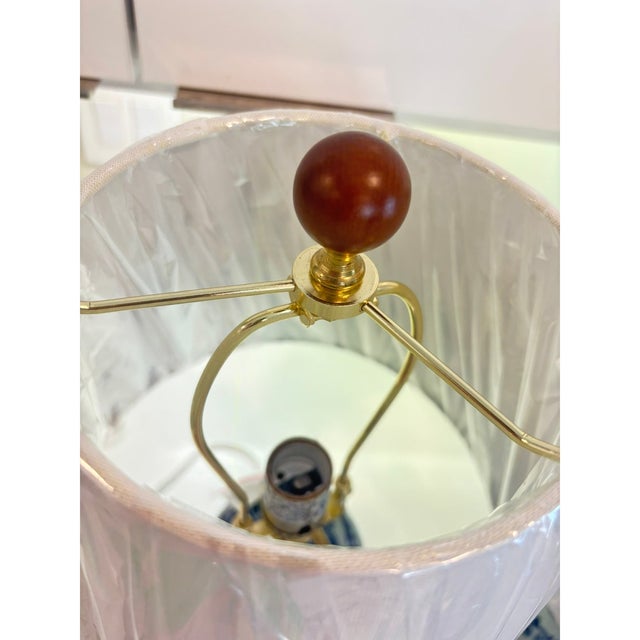 Chinoiserie Contemporary Lauren Ralph Lauren Blue & White Double Gourd Chinoiserie Koi Porcelain Lamps – A Pair For Sale - Image 3 of 8