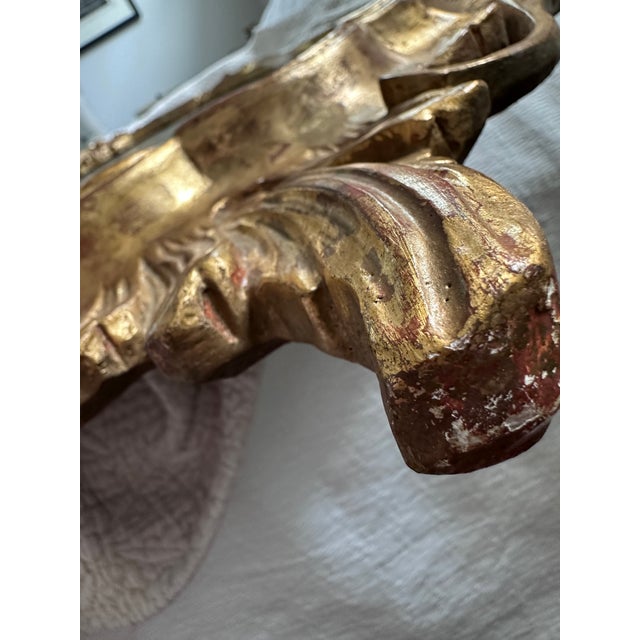 Gold Italian Giltwood Rococo Style Mirror For Sale - Image 8 of 12
