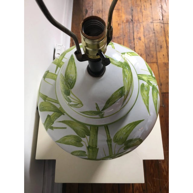 Mid-Century Modern Italian Ceramic Bamboo Table Lamp For Sale - Image 3 of 7