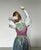 Ceramic Herend Hand-Painted Porcelain Hungarian Female Dancer Figurine With Floral Dress & Gold Headdress For Sale - Image 7 of 7