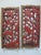 Chinese Red & Gold Gilt Lacquer Carved Wood Bird & Flower Cut-Out Panel Pair For Sale - Image 11 of 11