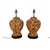 Yellow Early 21st-Century Hand-Painted Tortoiseshell-Patterned Art Ceramic Table Lamps - a Pair For Sale - Image 8 of 9