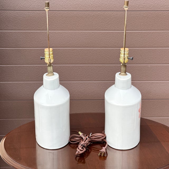 Vintage Mar-Kel Ceramic Floral Lily Table Lamps - a Pair For Sale - Image 10 of 12