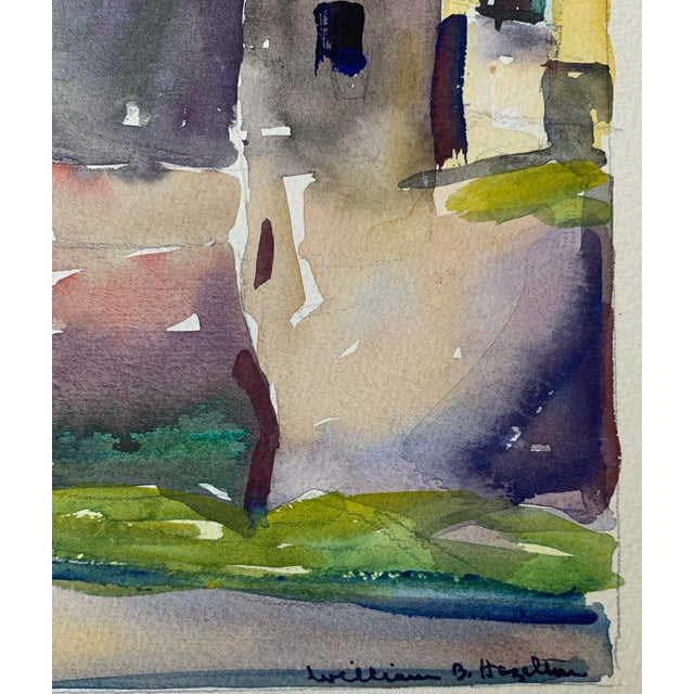 William Hazelton Watercolor Landscape Painting New England Cottages For Sale - Image 4 of 5