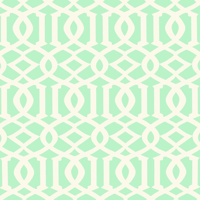 Sample - Schumacher Imperial Trellis II Wallpaper in Mineral For Sale