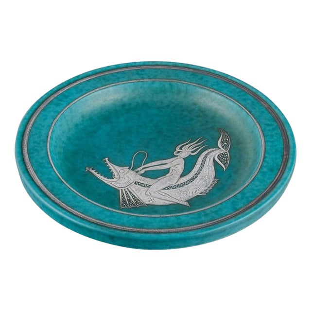 Argenta Ceramic Bowl on Four Feet by Wilhelm Kåge for Gustavsberg, 1940s For Sale