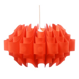 Orange Slatted Lamp, 1970s For Sale