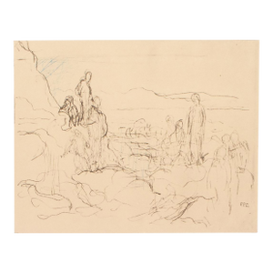 1959 After Pierre Puvis De Chavannes Pierre, Sketch for the Mural "Greek Colony", Hungarian Print