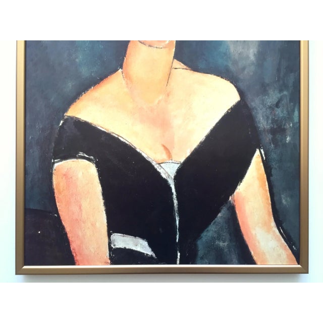 Portraiture Modigliani Vintage 1980's Lithograph Print Framed Poster " Madame Georges Van Muyden " 1917 For Sale - Image 3 of 13