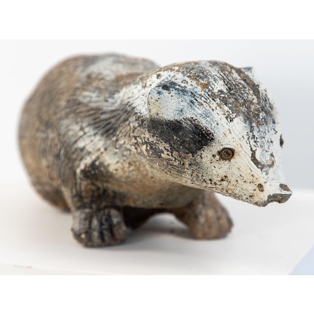 1960s Reconstituted Stone Badger Garden Ornament, England 1960s For Sale - Image 5 of 11