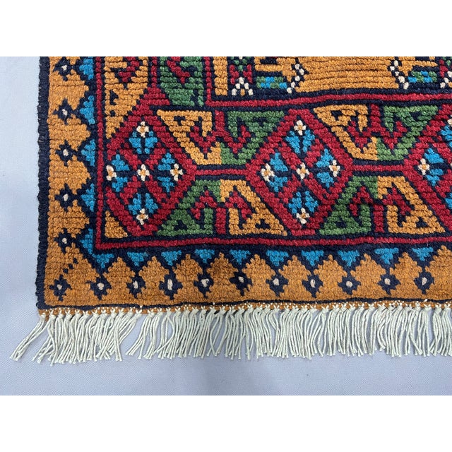 Terracotta Turkmen-Style Geometric Gul Runner Rug, 2'7" X 9'3" For Sale - Image 9 of 13