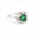Late 20th Century Late 20th Century Mellerio Platinum Daisy Ring - 1ct Natural Emerald & Diamonds - Signed, Size 8.5 For Sale - Image 5 of 10