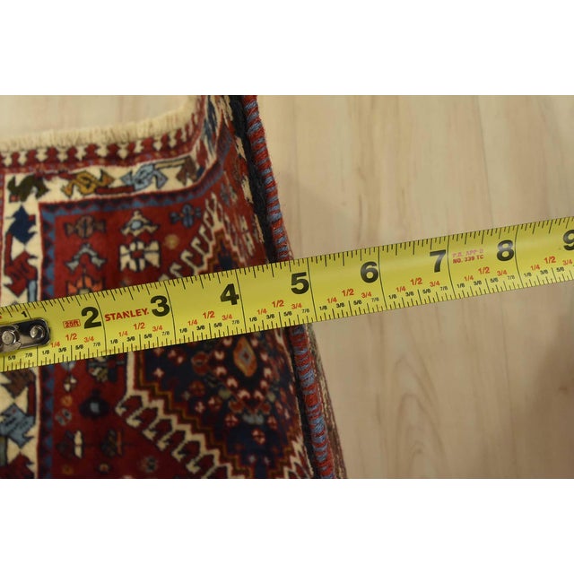 Red Yalameh Runner 2′ X 6’2” Red Wool Vintage Tribal Hand-Knotted Oriental Rug For Sale - Image 8 of 10