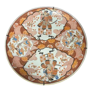 Early 20th Century Meiji Period Japanese Samurai Enamel Decorated Charger