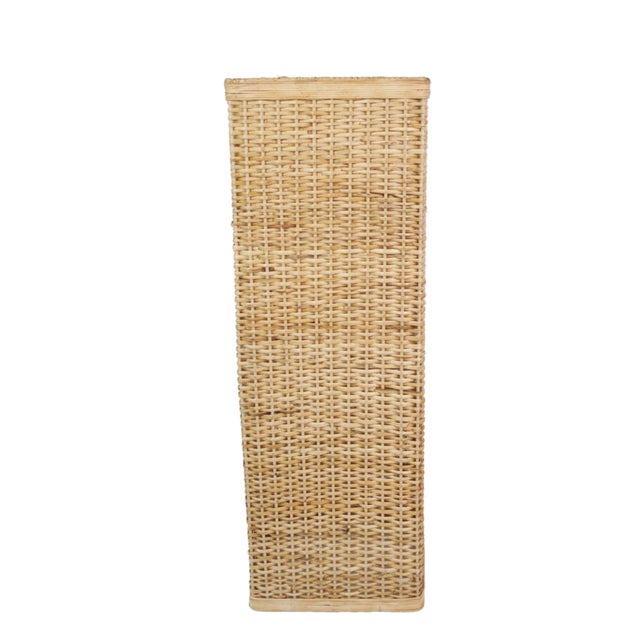 Traditional Square Wicker Pedestal For Sale - Image 3 of 3