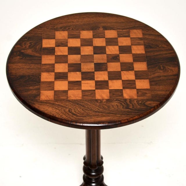 Antique Victorian Inlaid Chess Table, 1860 For Sale - Image 4 of 8