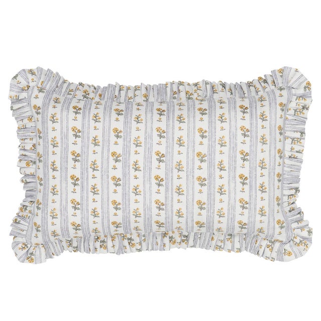 Contemporary Schumacher Cabanon Stripe Pillow 20" x 12" in Jaune For Sale - Image 3 of 3