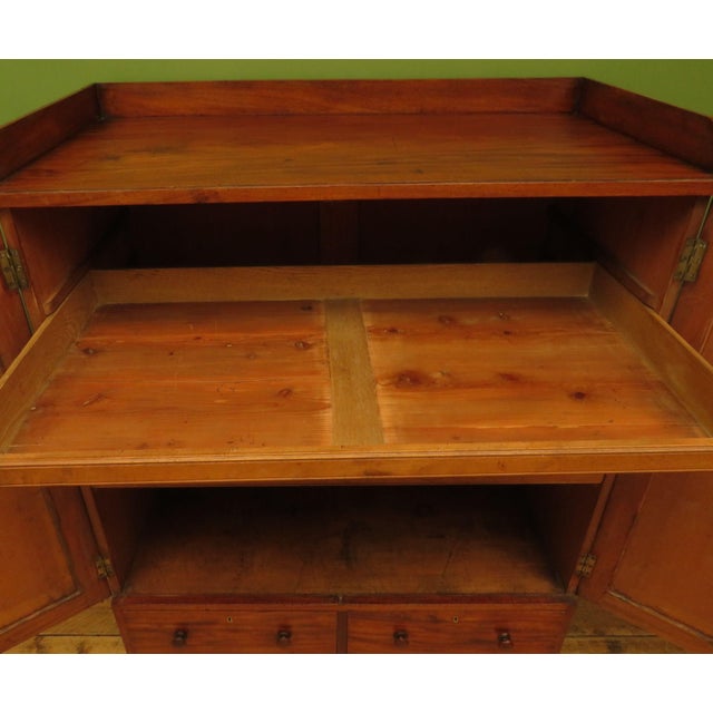 Brown Antique Irish Linen Press Cabinet from Merrion Castle For Sale - Image 8 of 18