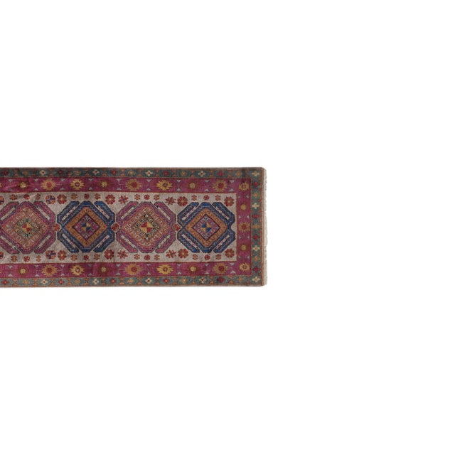 Mid-Century Modern 1970s Vintage Caucasian Pattern Rug 2'3'' X 10'9'' For Sale - Image 3 of 12