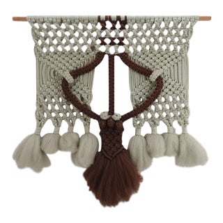 Vintage 1970's Macrame Wall Hanging For Sale