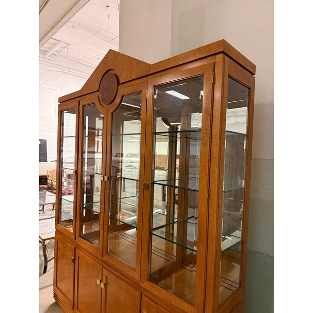 Brown Hickory White Genesis Collection Biedermeier Style China Cabinet For Sale - Image 8 of 12