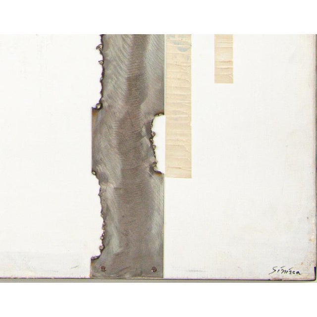 Contemporary Mario Sinisca, Composition, 1994, Mixed Media on Canvas For Sale - Image 3 of 4