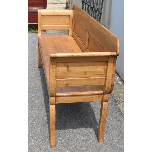 Wood Pine Paneled Bench or Settle For Sale - Image 7 of 14