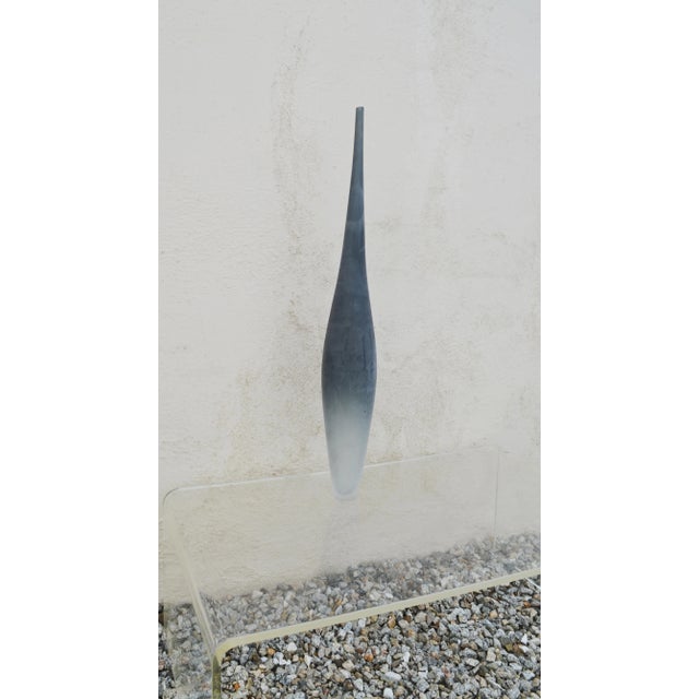 1950s Vintage Murano Venice Italy Handmade Blown Glass Long Neck Vase For Sale - Image 9 of 13